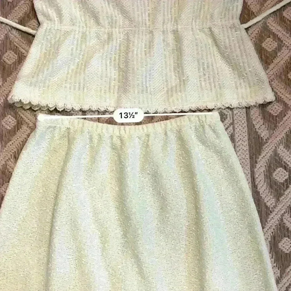 Vintage My Latest Leslie Fay 70’s Midi Skirt Top Set Sheer Mint. - Picture 10 of 13